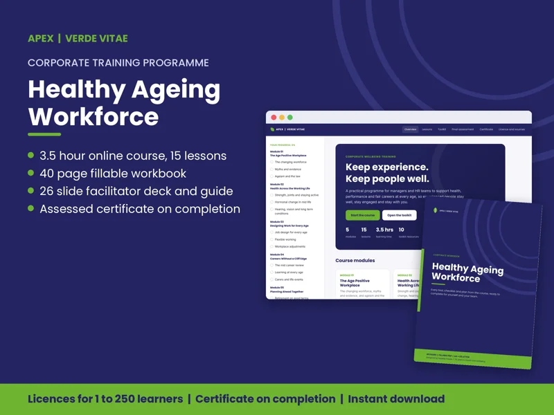 APEX Healthy Ageing Workforce course cover from the Verde Vitae store