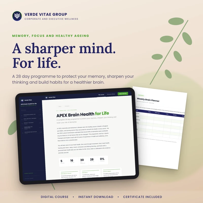 APEX Brain Health for Life course cover from the Verde Vitae store