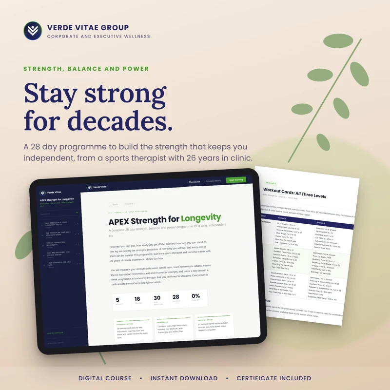 APEX Strength for Longevity course cover from the Verde Vitae store
