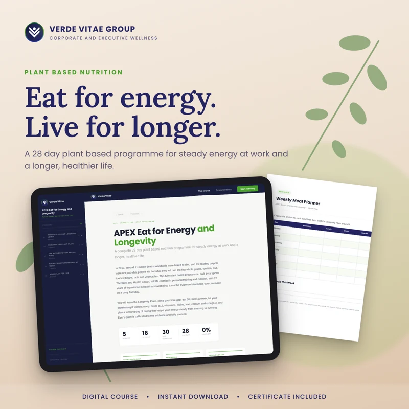 APEX Eat for Energy and Longevity course cover from the Verde Vitae store